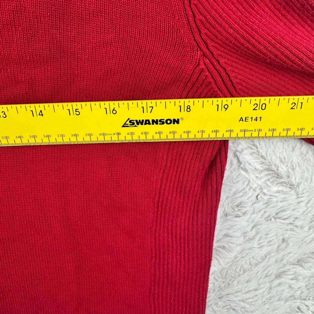 Vintage Lauren Ralph Lauren Full Zip Sweater Women Large Red Embroidered Logo - Picture 10 of 11